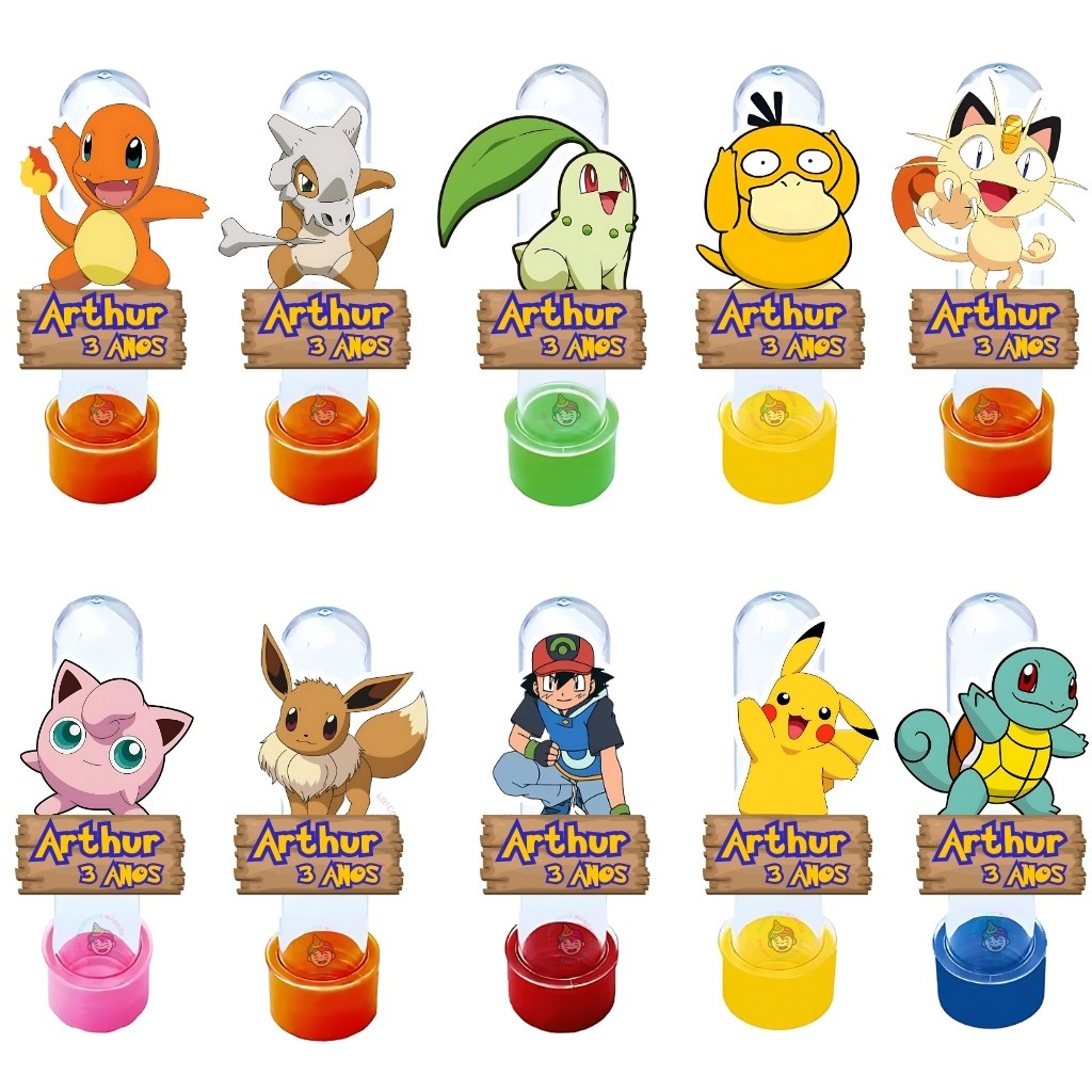 Tags Apliques para Tubetes Pokémon Lembrancinhas Personalizados Nome ...