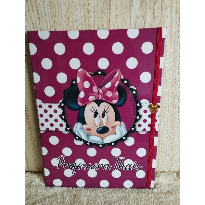 Pasta Catálogo Portfólio Escolar Professora Minnie Vermelha | Shopee Brasil