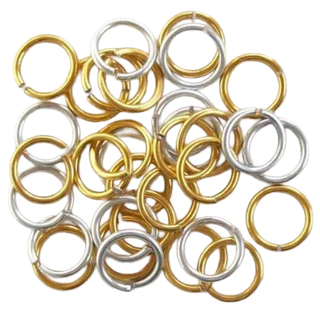 Argolinha em aluminio Prata ou dourado - 6, 8 e 10MM - 100 peças em Oferta na Shopee