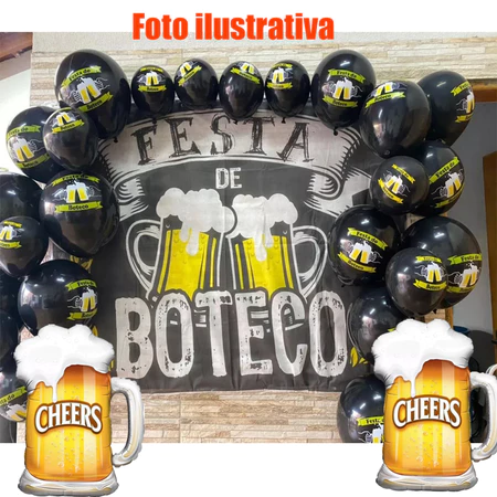 Kit Decoração Festa De Boteco Completa Tnt Balões Chop Bar