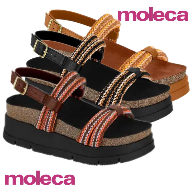 Sandália Papete Flatform Moleca 5513.107 Tiras Plataforma Lançamento ...