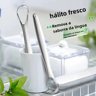 2pçs Raspador De Língua De Aço Inoxidável / Raspador Para Cuidados Oral / Higiene em Oferta na Shopee