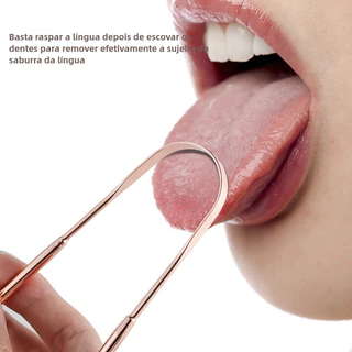 Limpador Raspador De Língua Em Aço Inox Para Higiene Bucal Promoção