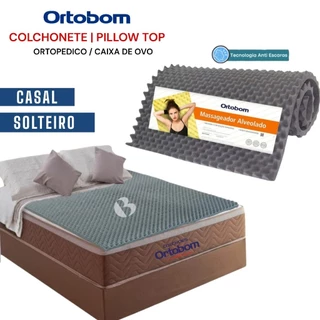 Colchão Pillow Top Ortobom Casal Solteiro Casca de ovo Espuma Ortopédico Anti Escaras colchonete