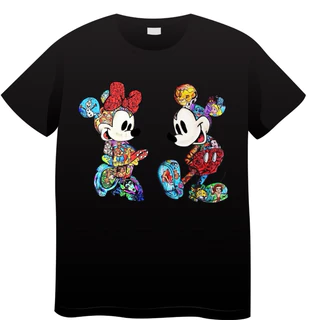 Camiseta [Exclusiva] Mickey Minnie Personagens | Unissex Algodão| Família Adulto Infantil Plus Size