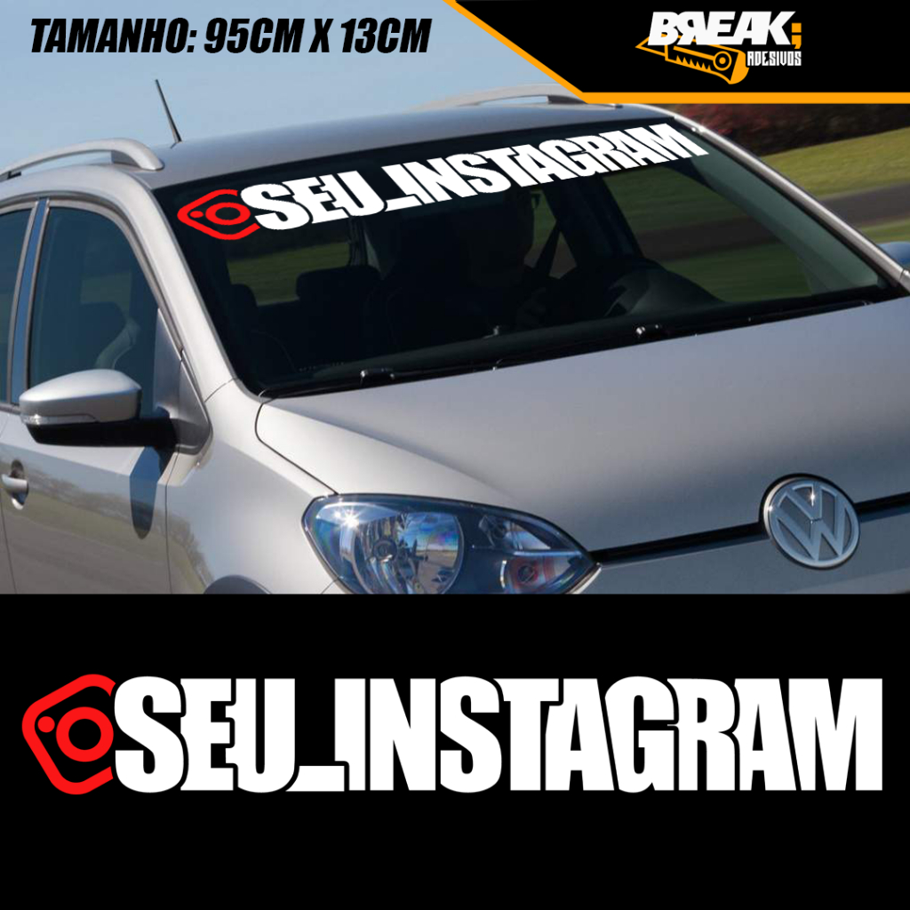 Adesivo Personalizado Instagram para Para-brisa | Shopee Brasil