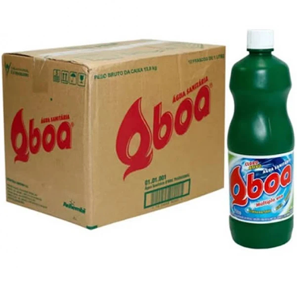 Água Sanitária Qboa 1Litro - 12 Unidades | Shopee Brasil