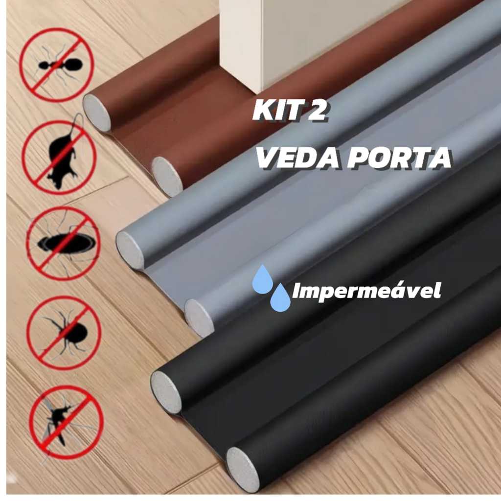 Kit 2 Protetor de Porta Impermeavel Veda Porta Proteçao Dupla Ajuste ...