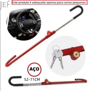 Trava Carneiro Antifurto Pedal E Volante De Aco Para Carro