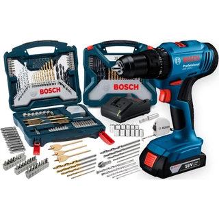 Furadeira Parafusa. Impacto 18v Gsb 183-li Bosch + Kit 70pcs em Oferta na Shopee