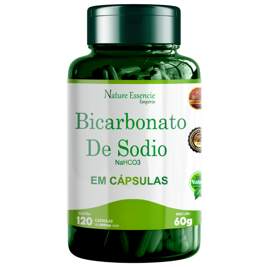 Bicarbonato de Sódio natural 60 Cápsulas premium 500mg ajuda na dor ...