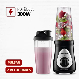 Liquidificador Portátil Mondial Personal Blender Dg01 750ml Cor Preto/Prata 127V Com Dois Copos