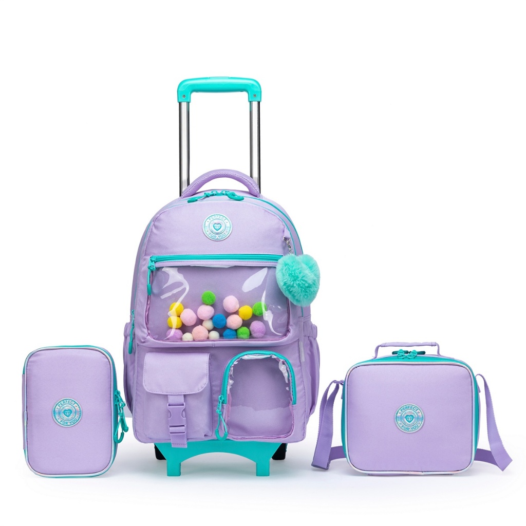 Kit Mochila de Rodinhas Escolar Feminina Infantil Moderna | Shopee Brasil