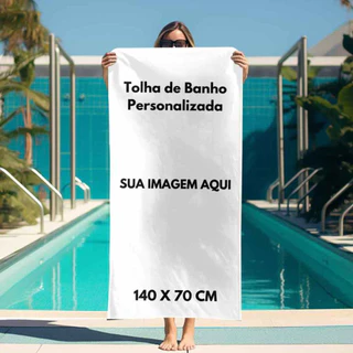 Toalha De Banho Personalizada Com Sua Estampa 140x70 Cm Toalha para empresa