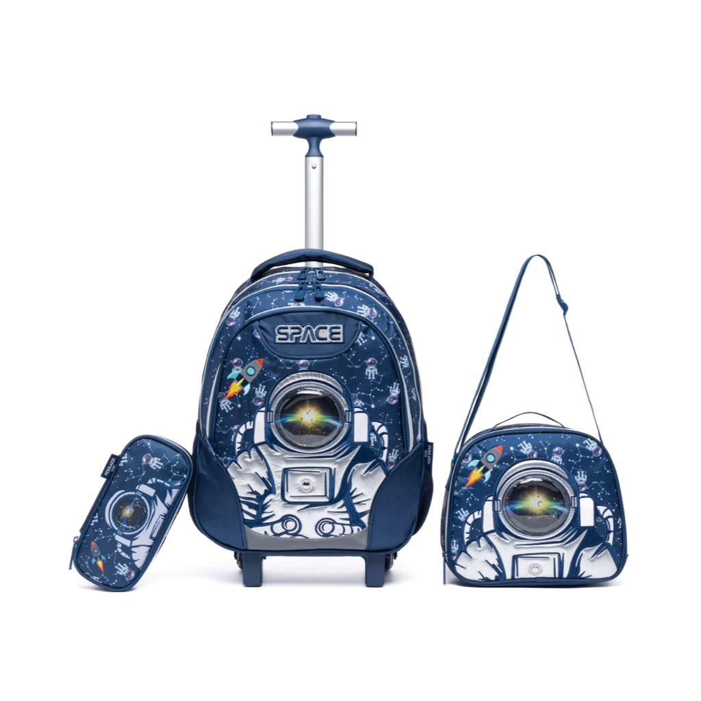 Kit Mochila de Rodinhas Lancheira Estojo Infantil Escolar Masculino ...