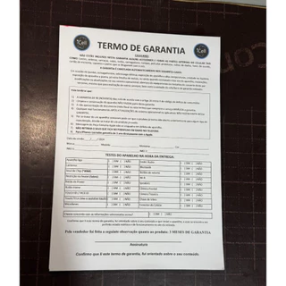 Termo de Garantia Personalizado Para Lojas de Celular - 1 Bloco com 100 Folhas