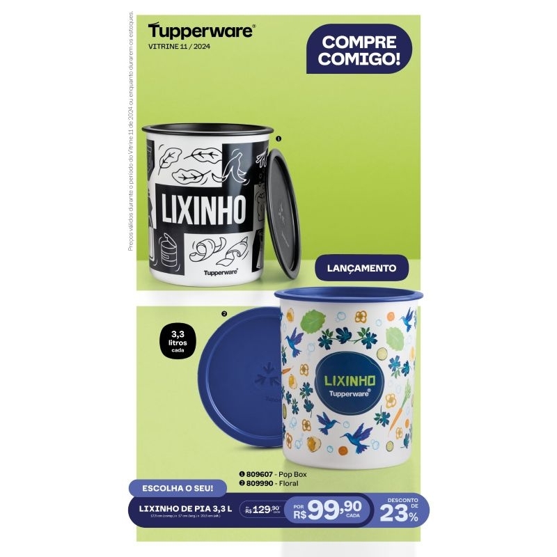 lixeira floral e POP Box 3,3L | Shopee Brasil