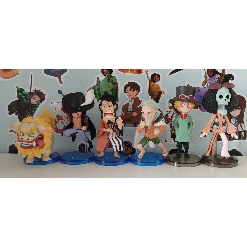 BONECO ACTION FIGURE MINIATURA ONE PIECE BROOK ESQUELETO SABO KIN'EMON ...