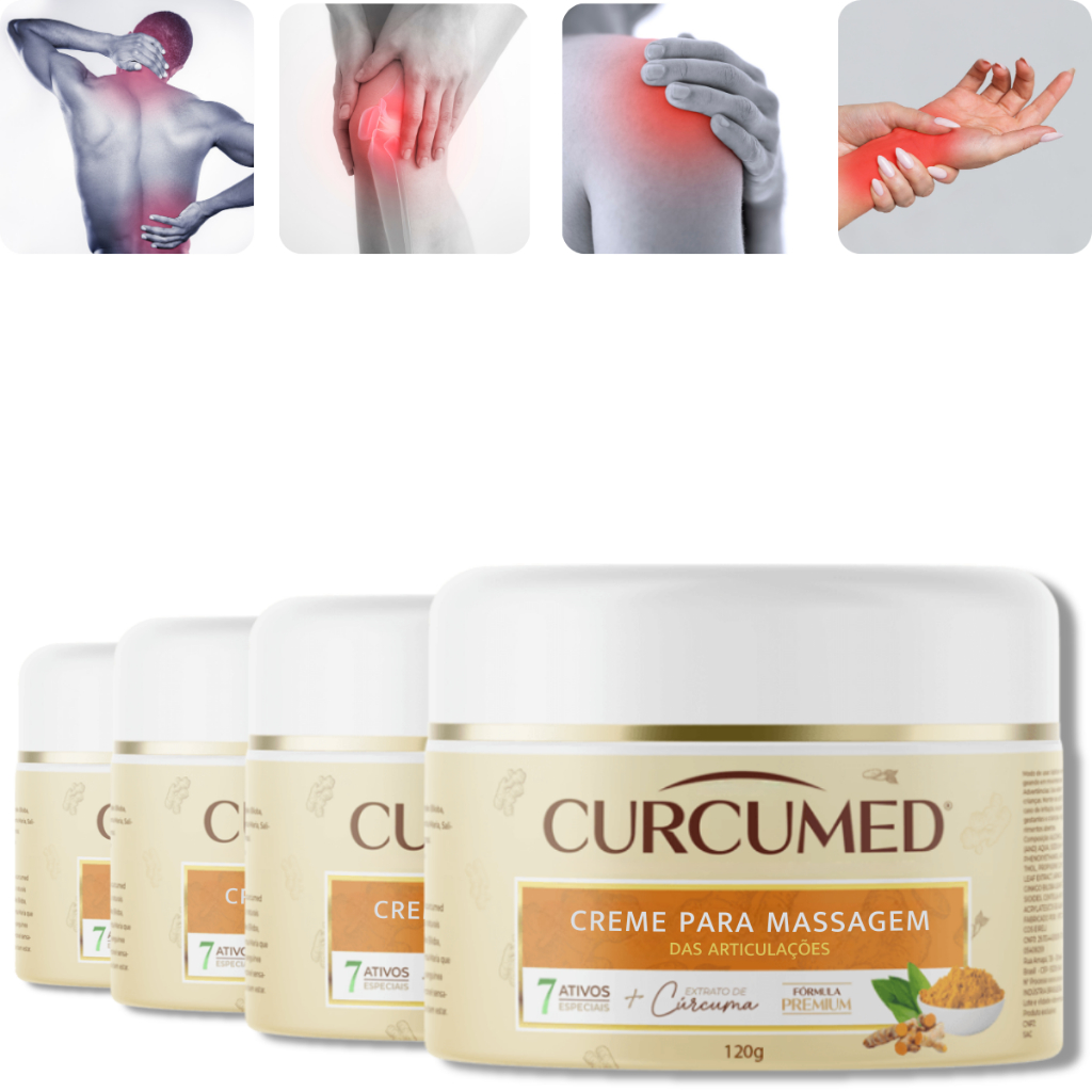 4 Curcumed Creme gel pomada Massageador Para dores nas Articulações atrite artrose e Musculares