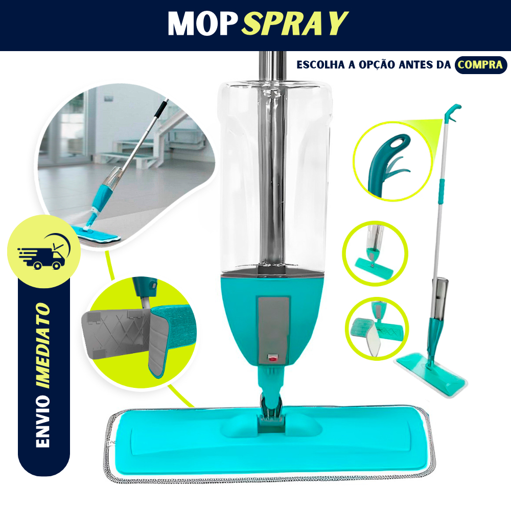 Mop Spray Magico Esfregão Com Reservatorio Rodo De Limpeza Microfibra Refil