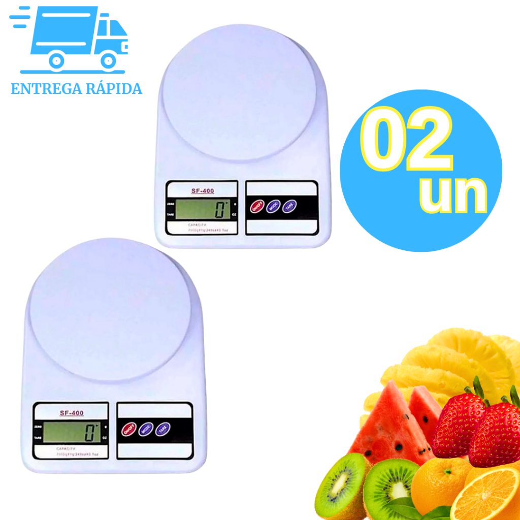 Kit 2 Balança Digital Cozinha Alimentos Alta Precisão de 1g Até 10kg ...