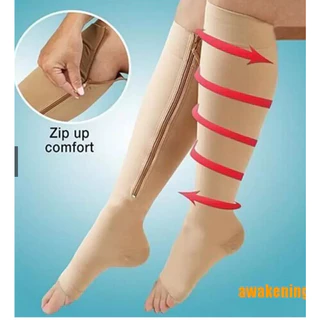 Par Meia 3/4 Média Compressão 20-30 Mmhg Unissex - Com Ziper