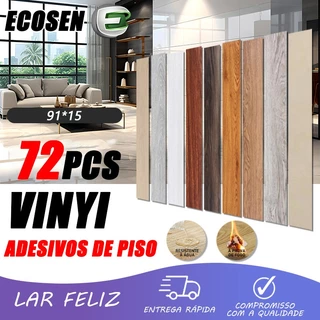 Piso Madeira Vinilico Autocolante 72 PCS = 10m² 91,4cmx 15cm Largura