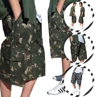 Bermuda Cargo Camuflada Exercito Tatica Skate Casual Grande ate Plus Size