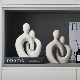 Estátua Casal Encaixe Nórdico Abstrata Branco Preto Para Casa Decoração, Sala De Estar, Escritório, Para Casa em Oferta na Shopee