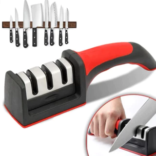 Amolador afiador de facas em Aço INOX profissional com 3 afiador profissional 21.5x5,8x5,1CM em Oferta na Shopee