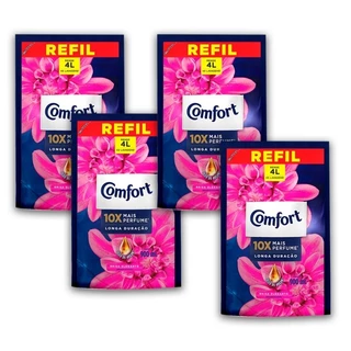 Amaciante Comfort Concentrado Brisa Elegante 900ml Refil Kit com 4 Unidade