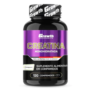 Creatina CREAPURE Monohidratada 120 Comprimidos Capsula 1g - Growth Suplementos 100% Pura