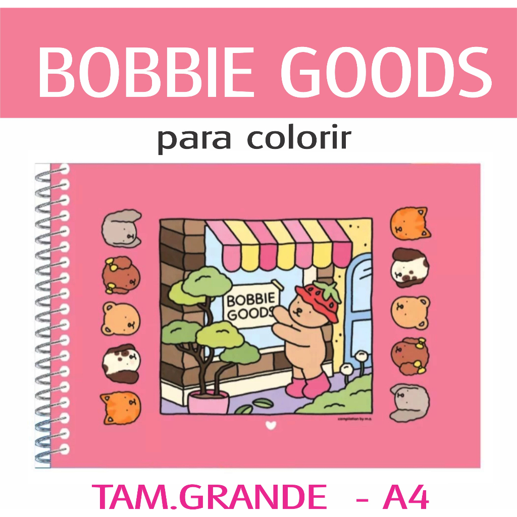 Livro de Colorir e Pintar Bobbie Goods Grande A4 Impressão So Frente ...