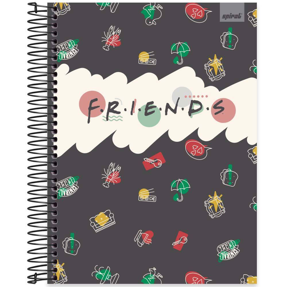 Caderno Universitário Capa Dura 10 Matérias, 160 Folhas, Friends ...