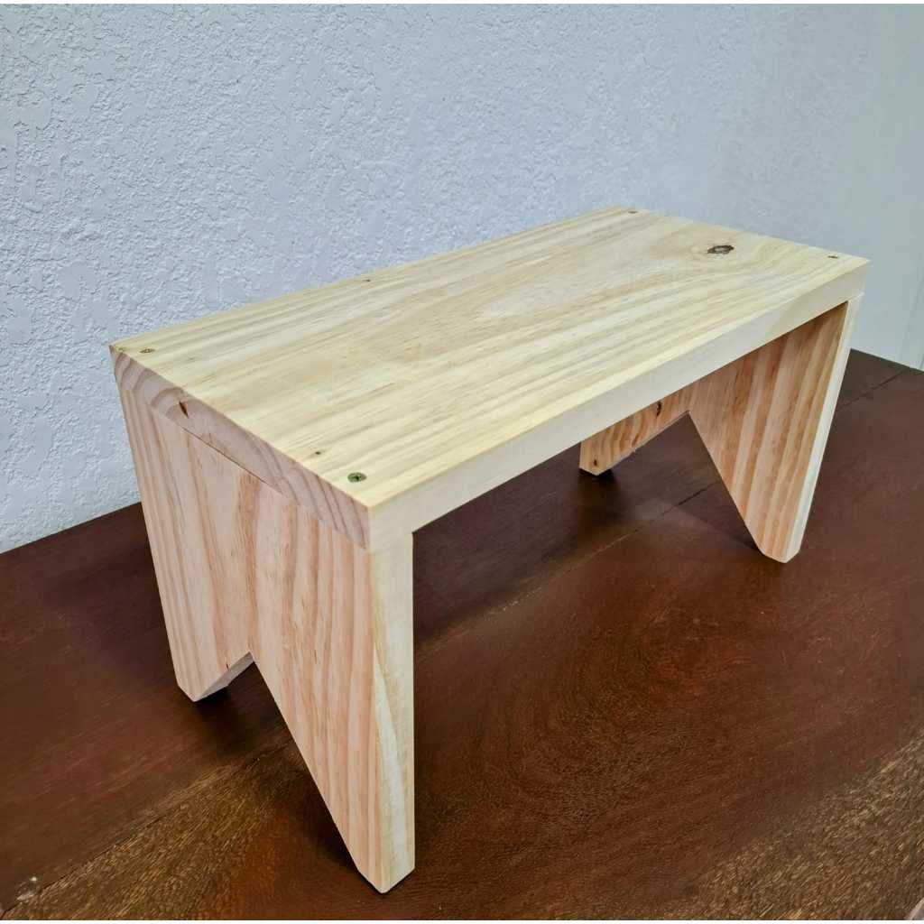 banquinho de madeira infantil reforçado de pinus promoção | Shopee Brasil