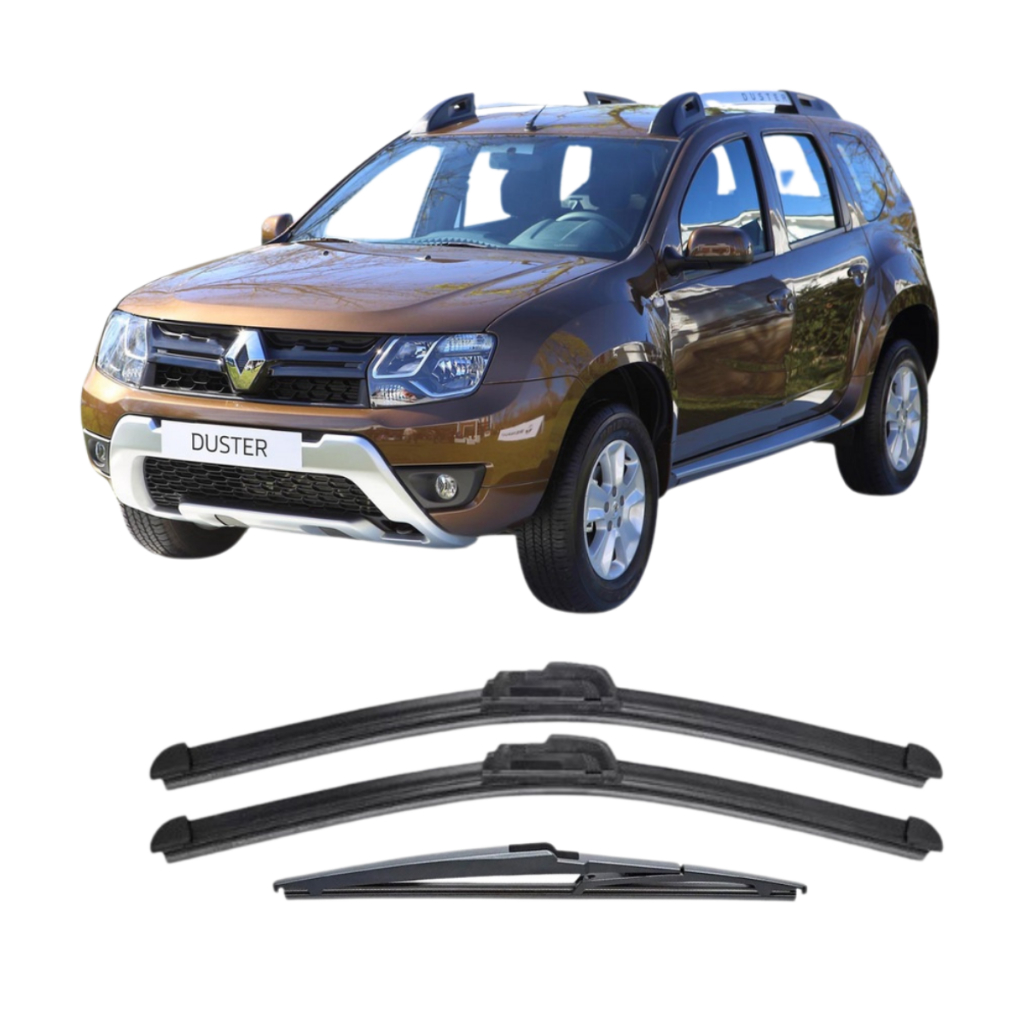 KIT 3 Palhetas DUSTER 2012 2013 2014 2015 2016 2017 2018 Limpador De Parabrisa Dianteiro + Traseiro