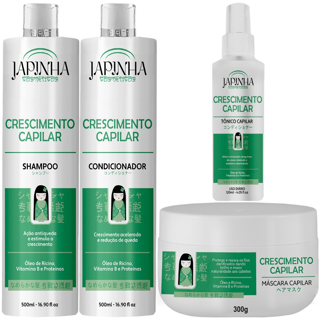 Kit Completo Crescimento Capilar Japinha – Fortaleça Seus Fios da Raiz ...