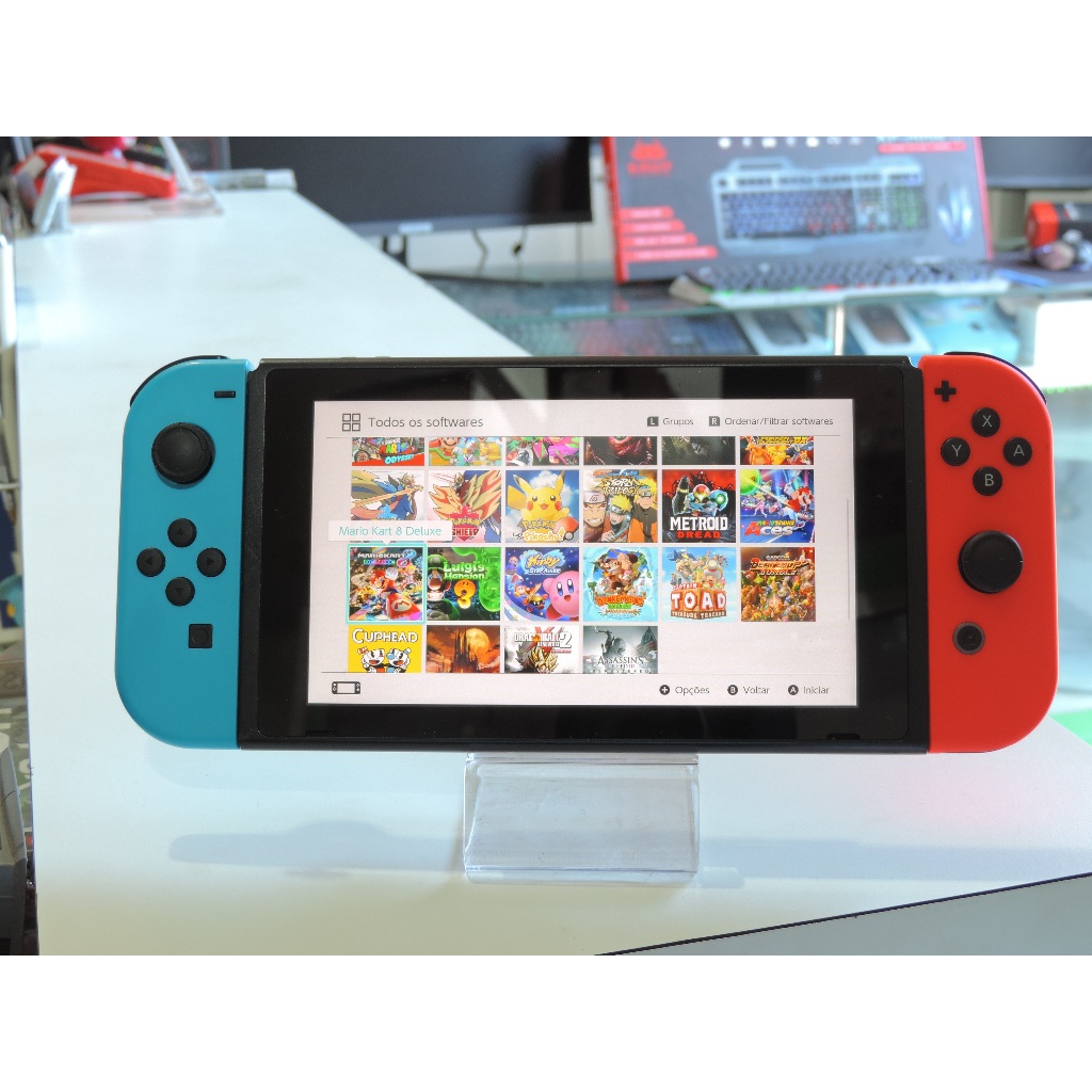 USADO: Nintendo Switch V1 ou V2 32GB Desbloqueado mais Cartão De