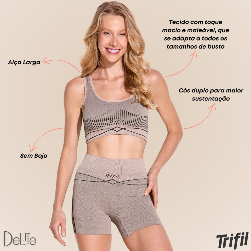 Top Fitness Trifil Sem Costura Esportivo Feminino Resistente Alça
