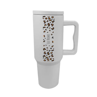 Copo Com Canudo Térmico de 1200ml Personalizado De Oncinha Com O Seu Nome [C-036]