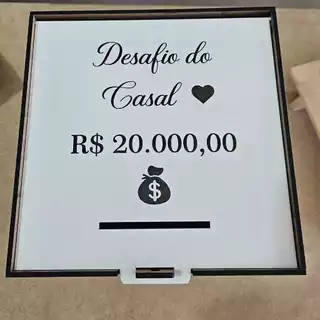 Caixa Cofre Deasfio do Casal R$ 20.000,00 em Oferta na Shopee