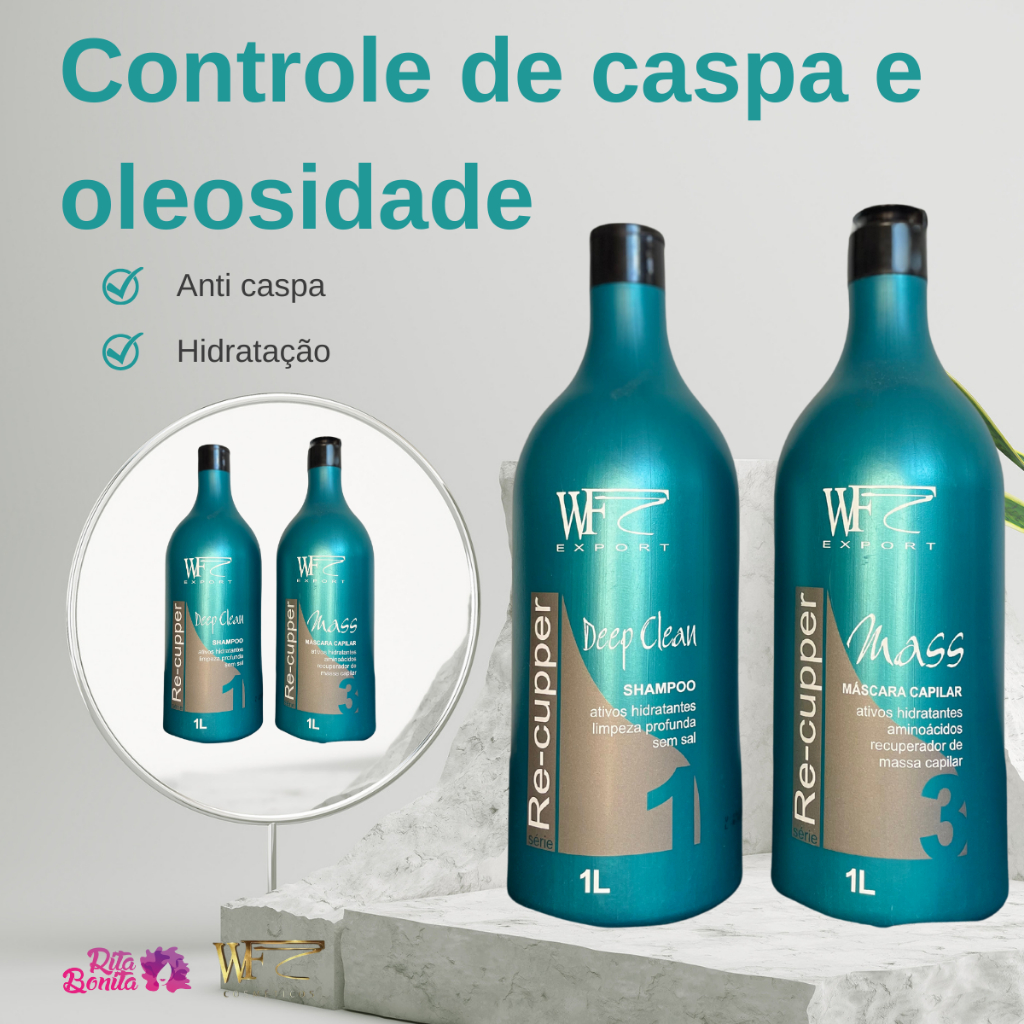 Kit 2 Peças para Cabelos com Caspa Pontas Secas Oleosos Mistos ...