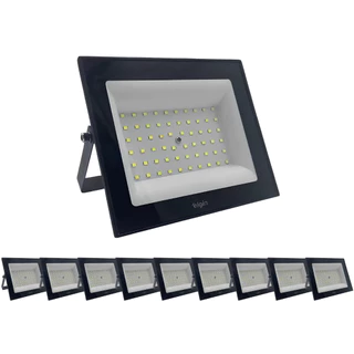 Kit 10 Refletores Led Elgin 100w Branco Frio 6500K Bivolt Econômico