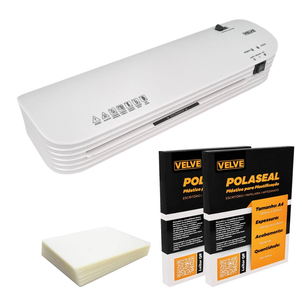 Plastificadora Laminadora Poliseladora A4 PLA42 + 200 Polaseal A4