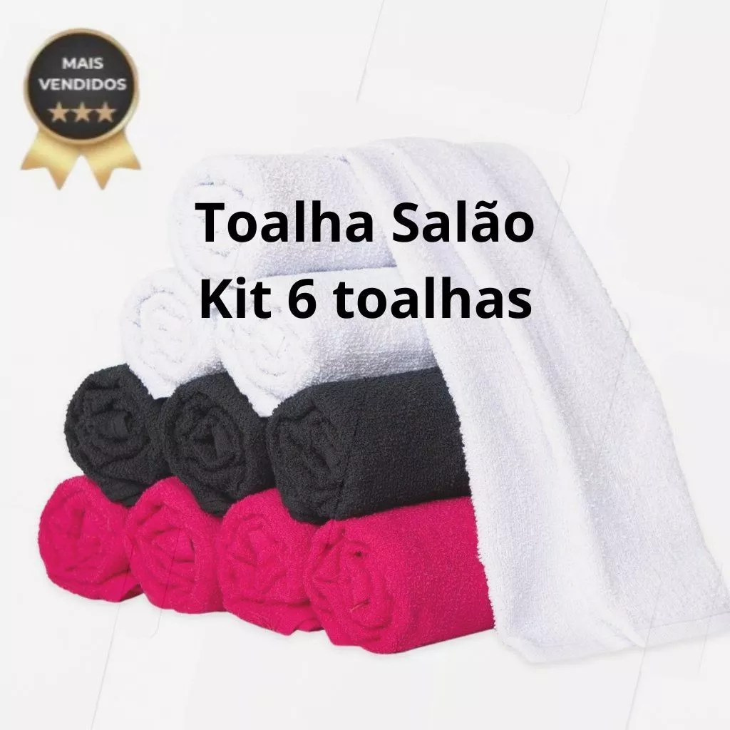 Kit 6 Toalhas de Rosto Para Salão Premium Toque Macio 45x70cm
