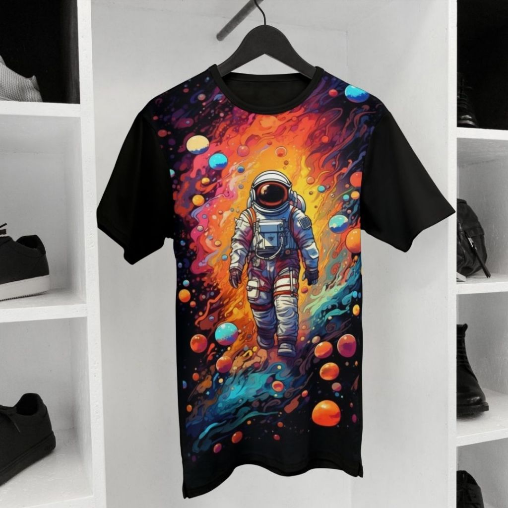 Camiseta Blusa Personalizada Estampada Nasa Planeta Astronauta em Dryfit UV 50+ Premium