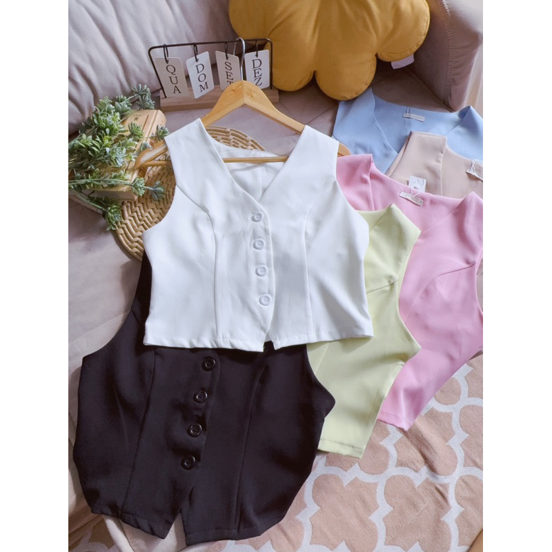 colete liso com 4 botão #551 alfaiataria moda feminina | Shopee Brasil