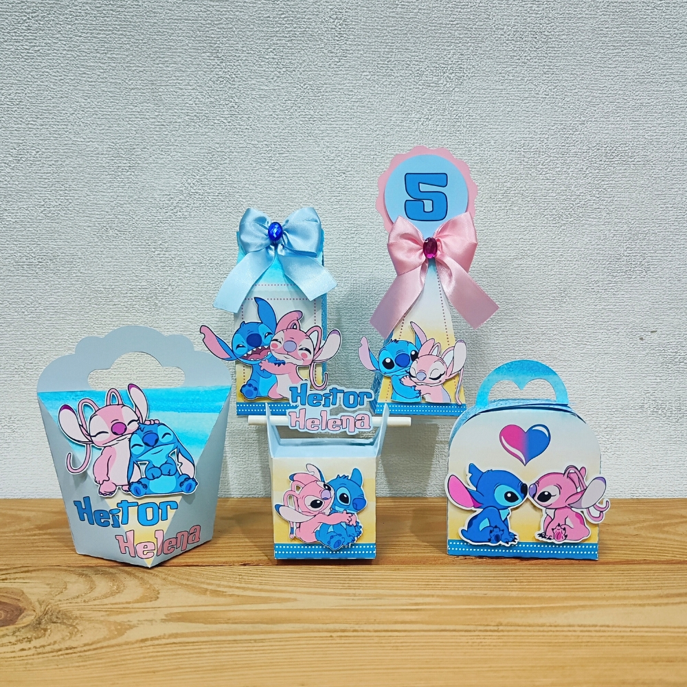 Kit de Festa Personalizado Stitch e Angel | Lembrancinha De Aniversário ...