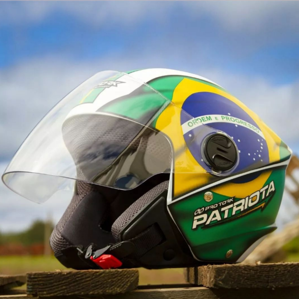 Capacete Moto Aberto New Liberty 3 Personalizado Brasil Patriota Custom ...