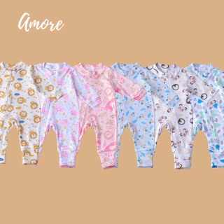 Kit 3 Macacão Infantil Vira Pé Bebê Estampado Menino Menina